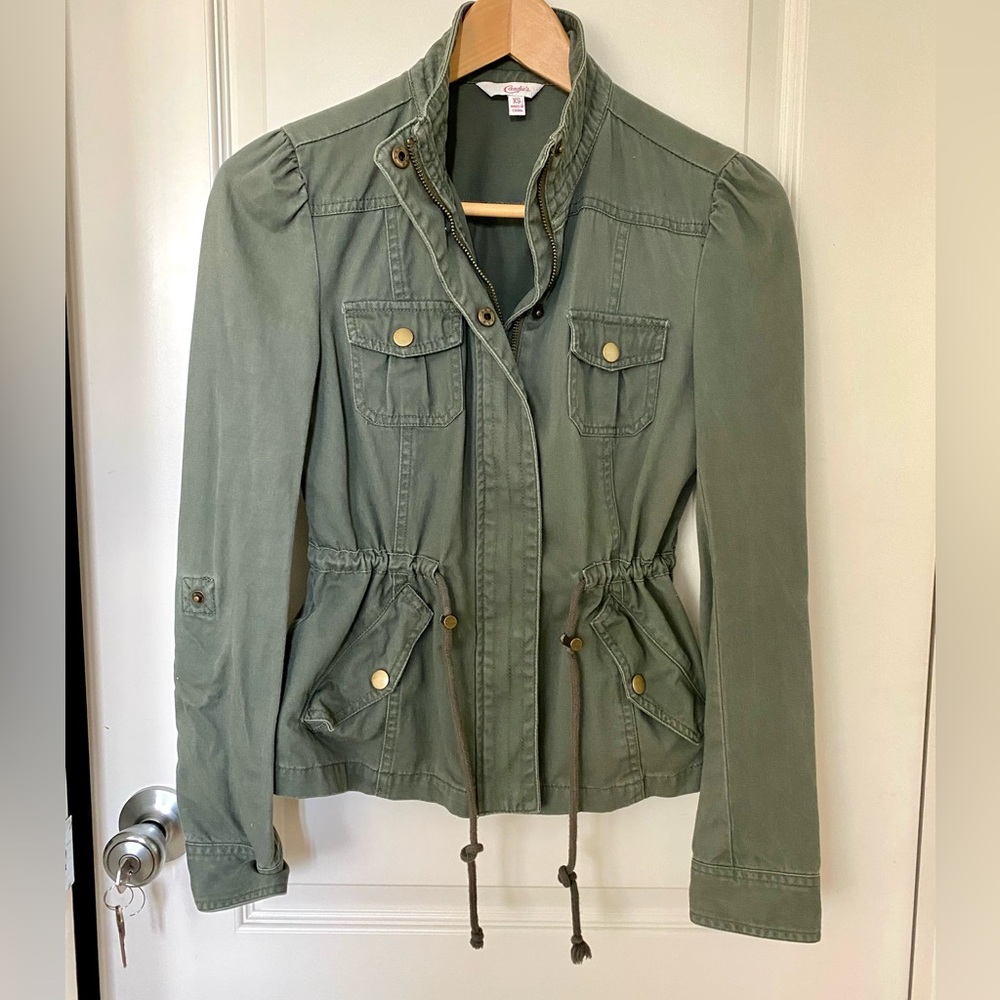 Utility olive green jacket XS